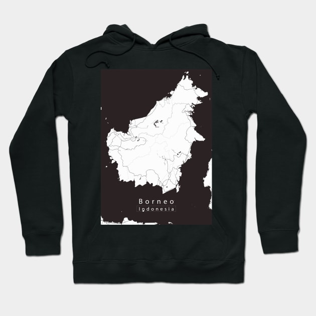 Borneo Indonesia Island Map Hoodie by Robin-Niemczyk